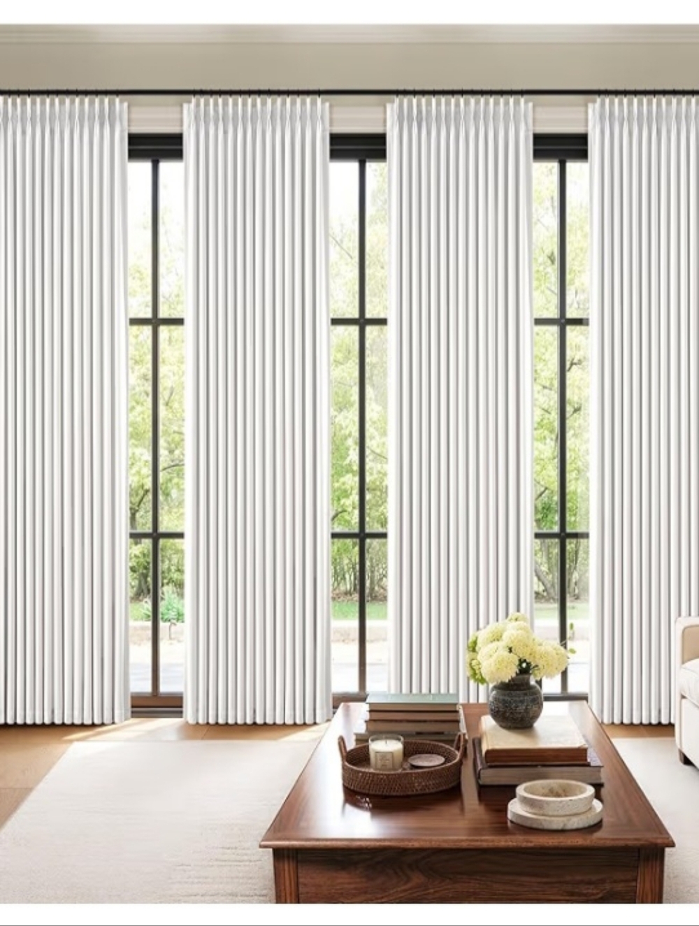 NIB Miulee White Pinch Pleated Blackout Curtains